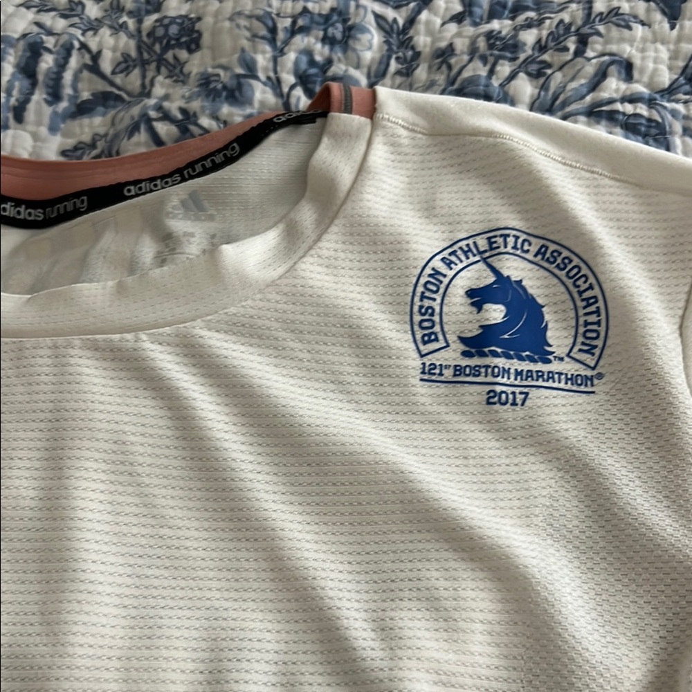 Adidas White Boston Marathon 2017 T-Shirt
